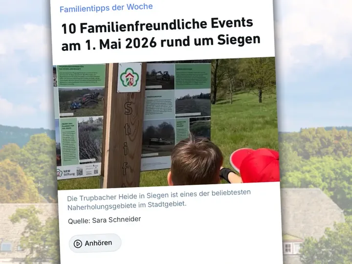 ☀️Sonne, frische Luft und keine Schule: Der 1. Mai ist für viele Familien der perfekte Grund, gemeinsam rauszukommen. Und in und um Siegen ist der nächste schöne Fleck Natur meist ums Eck! Grab the kids and let’s go! 🙌🏽 - Instagram Bild 1