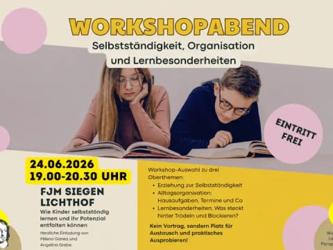 Hero-Bild für Workshopabend Selbstständigkeit, Organisation und Lernbesonderheiten