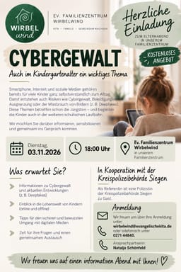 Elternabend Cybergewalt in Ev. Familienzentrum Wirbelwind
