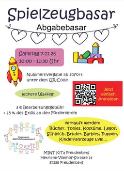 Spielzeugbasar in MINT KiTa Freudenberg