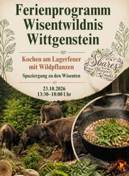 Kochen am Lagerfeuer mit Wildpflanzen in Wisent Wildnis