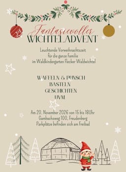 Fantasievoller WICHTELADVENT in Waldkindergarten Flecker Waldwichtel