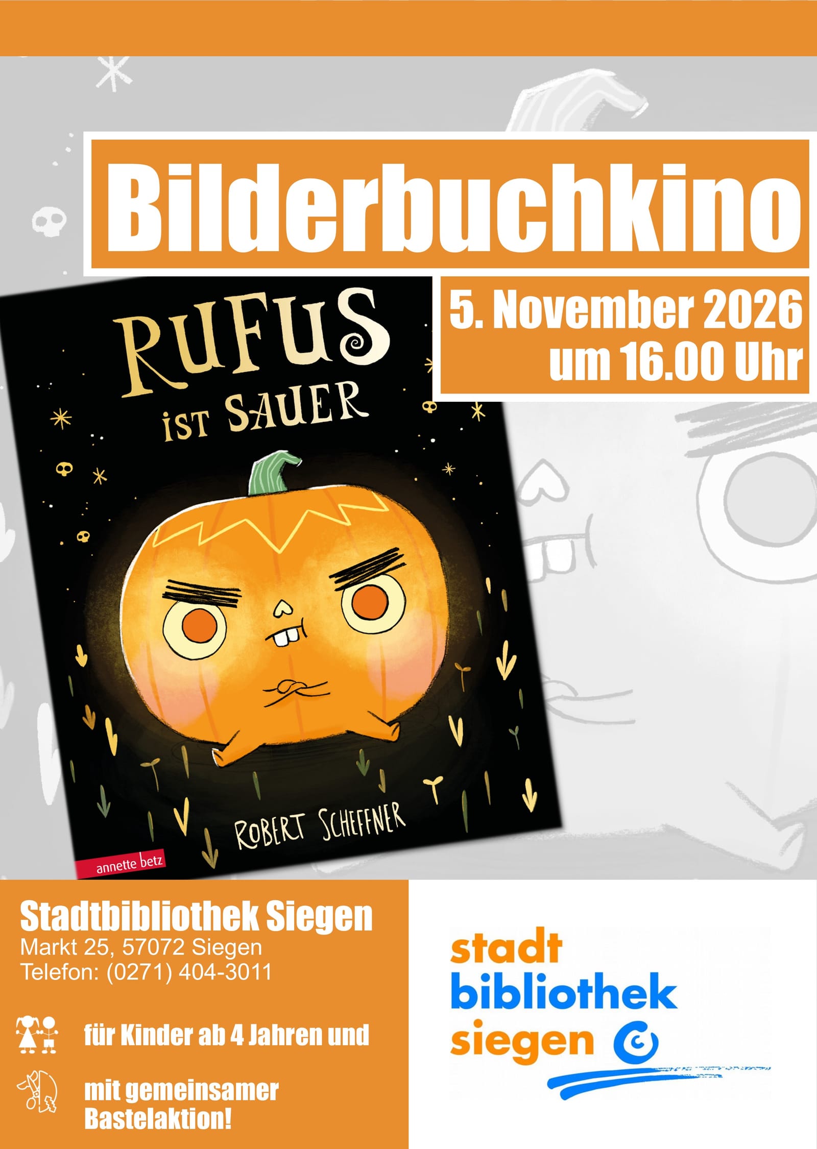 Schaurig-schönes Bilderbuchkino für Kinder ab 4 Jahren in Stadtbibliothek Siegen