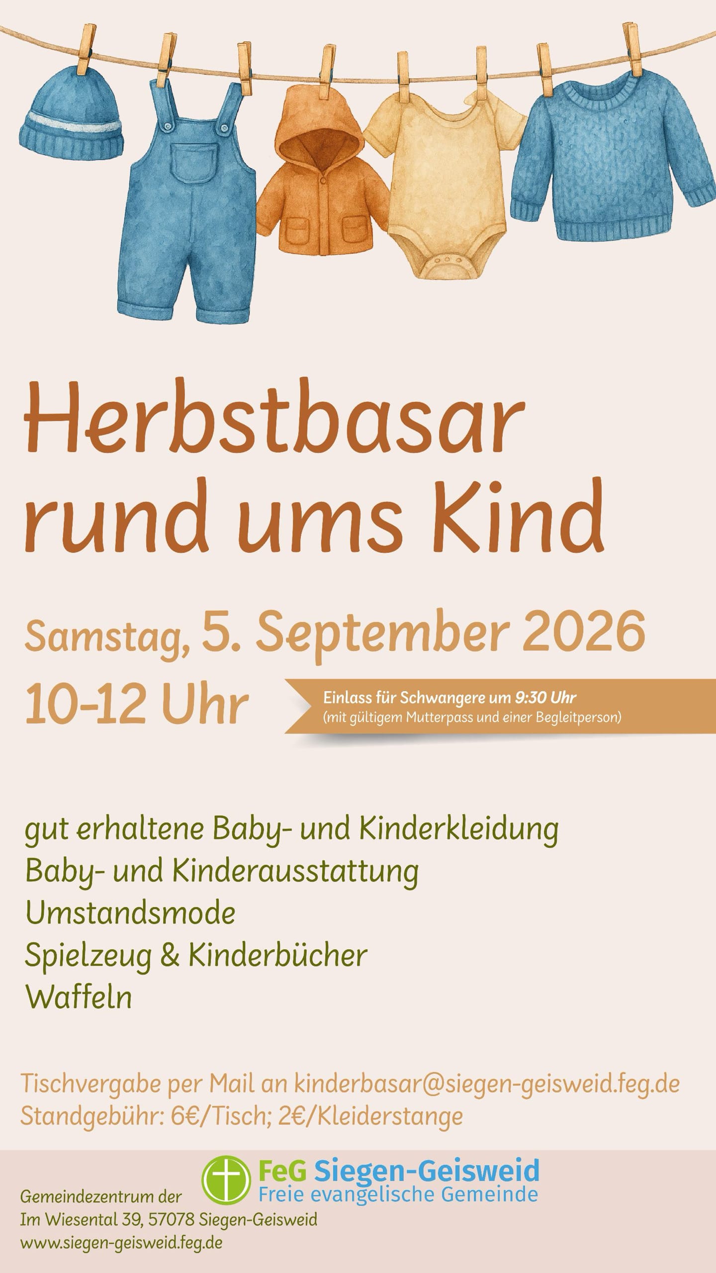 Herbstbasar rund ums Kind in Gemeindezentrum der Freie evangelische Gemeinde