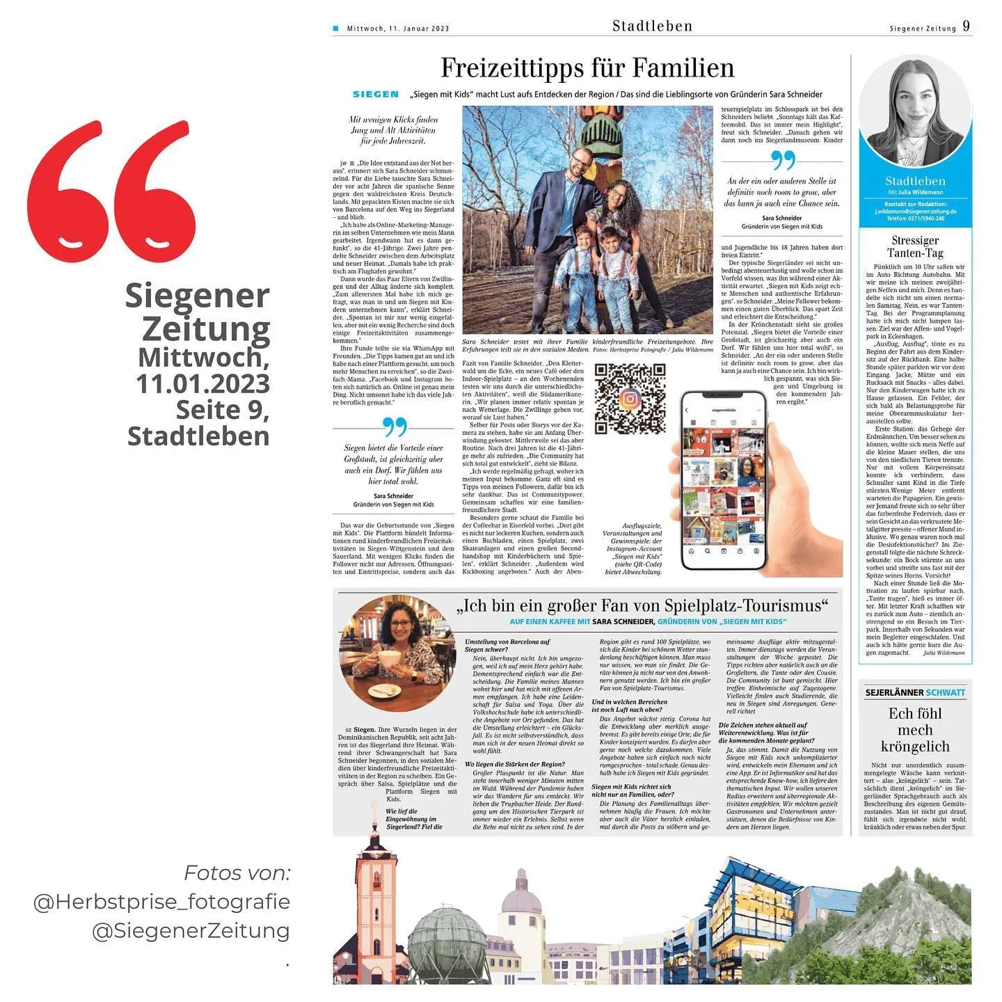 Das war unser Artikel in der @SiegenerZeitung! ❤️ - Instagram Bild 1