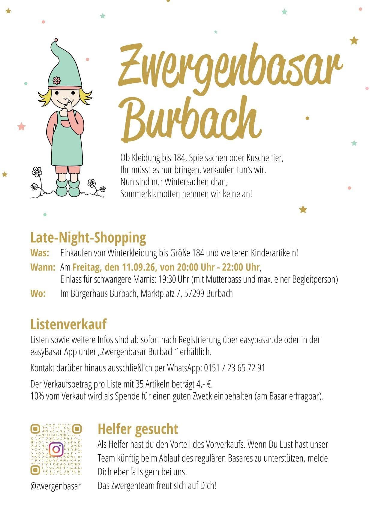Zwergenbasar in Bürgerhaus Burbach