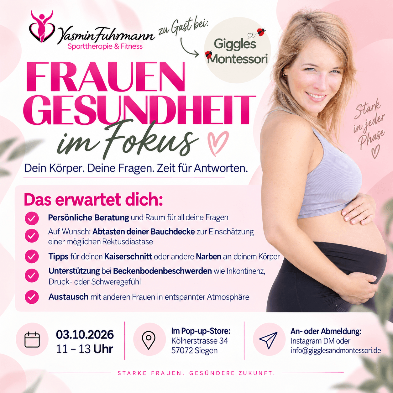 Frauen Gesundheit – Stark im Fokus in jeder Phase in Pop-up-Store Gründerwerk Siegen