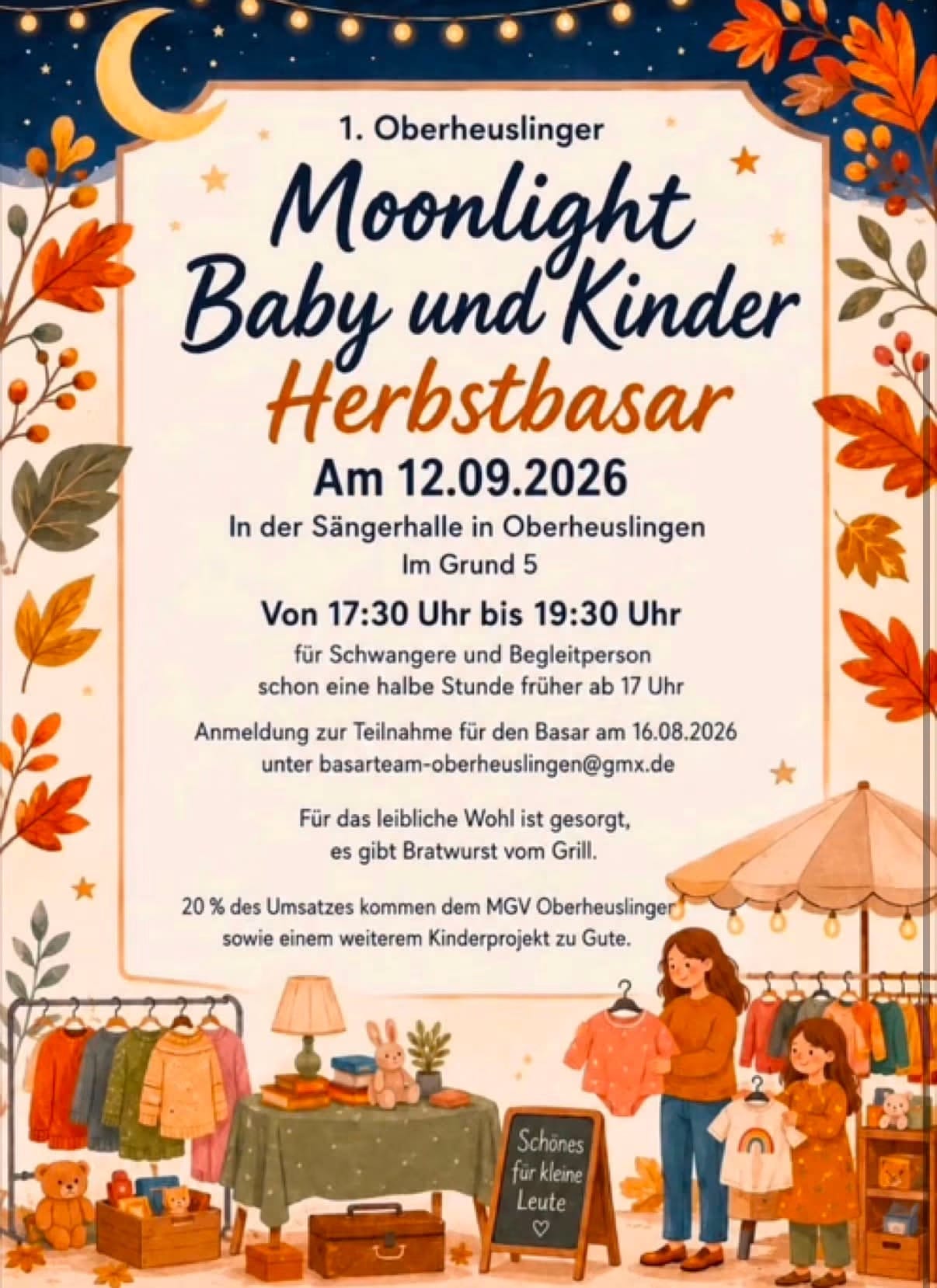 Moonlight Baby und Kinder Herbstbasar in Sängerhalle