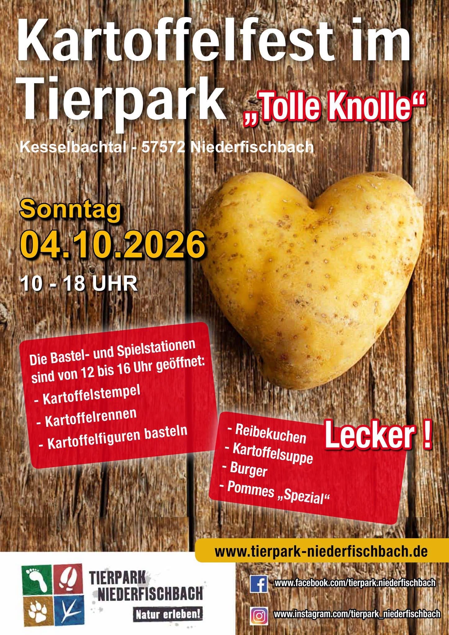 Kartoffelfest im Tierpark „Tolle Knolle“ in Tierpark Niederfischbach