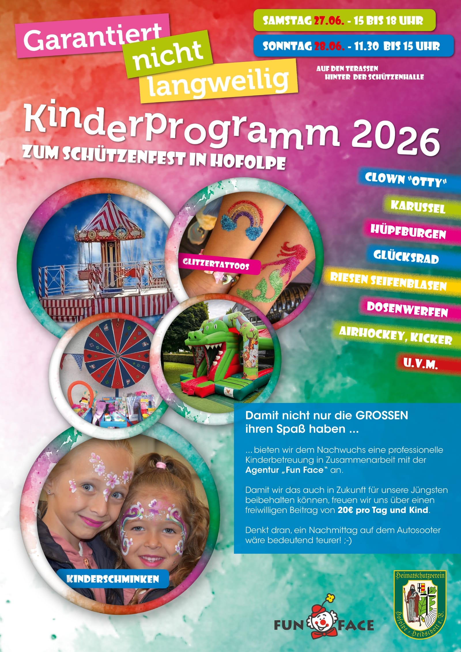 Kinderprogramm zum Schützenfest in Hofolpe in Heimatschutzverein Hofolpe-Heidschott e.V.
