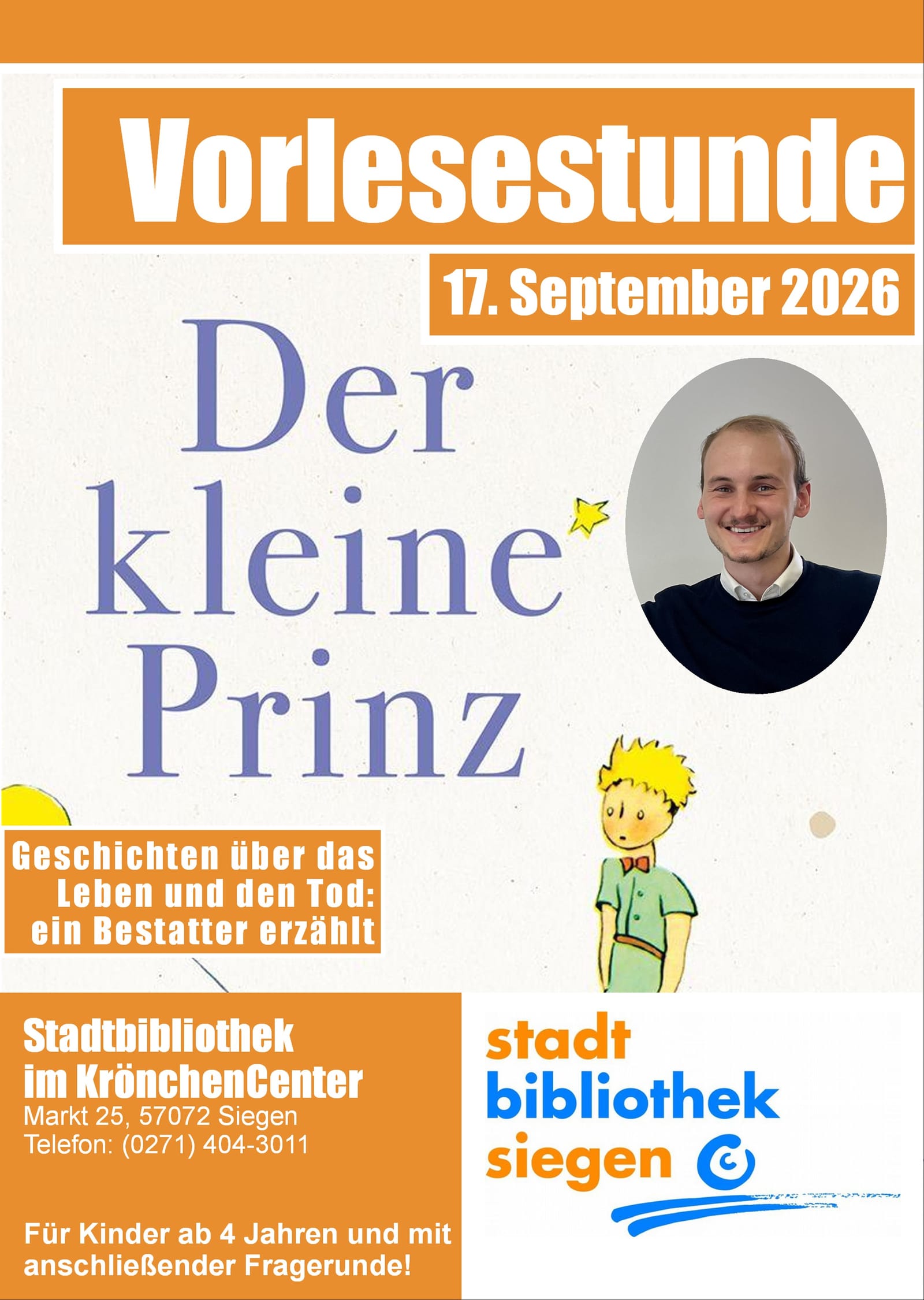 Vorlesestunde für Kinder ab 4 Jahren in Stadtbibliothek Siegen