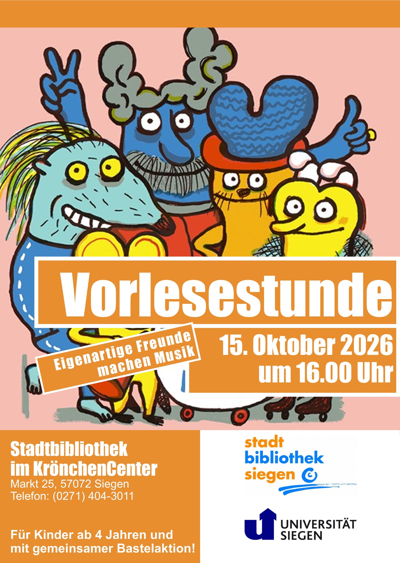 Vorlesestunde für Kinder ab 4 Jahren in Stadtbibliothek Siegen