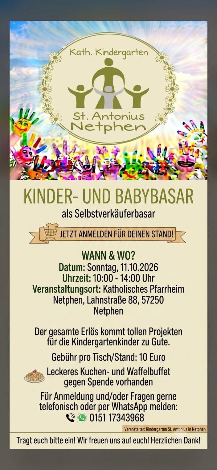 Kinder- und Babybasar in Katholisches Pfarrheim Netphen