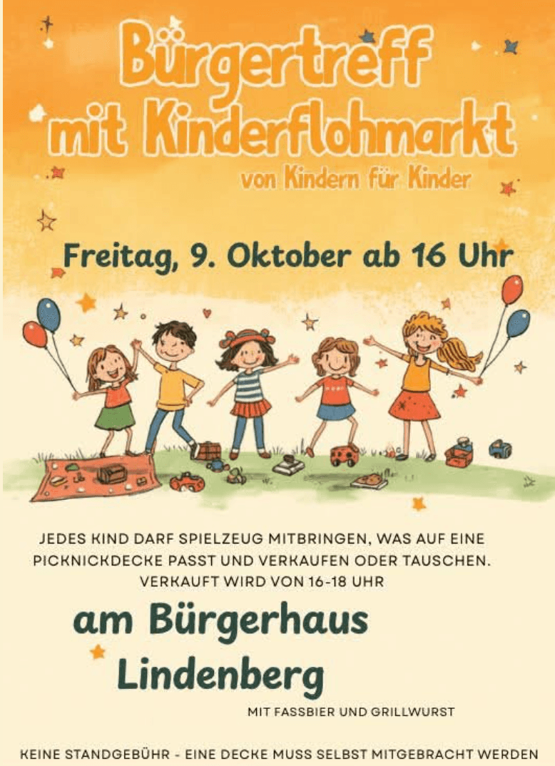 Bürgertreff mit Kinderflohmarkt in Bürgerhaus Lindenberg