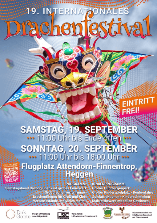 Drachenfest Attendorn in Flugplatz Heggen in Attendorn / Finnentrop