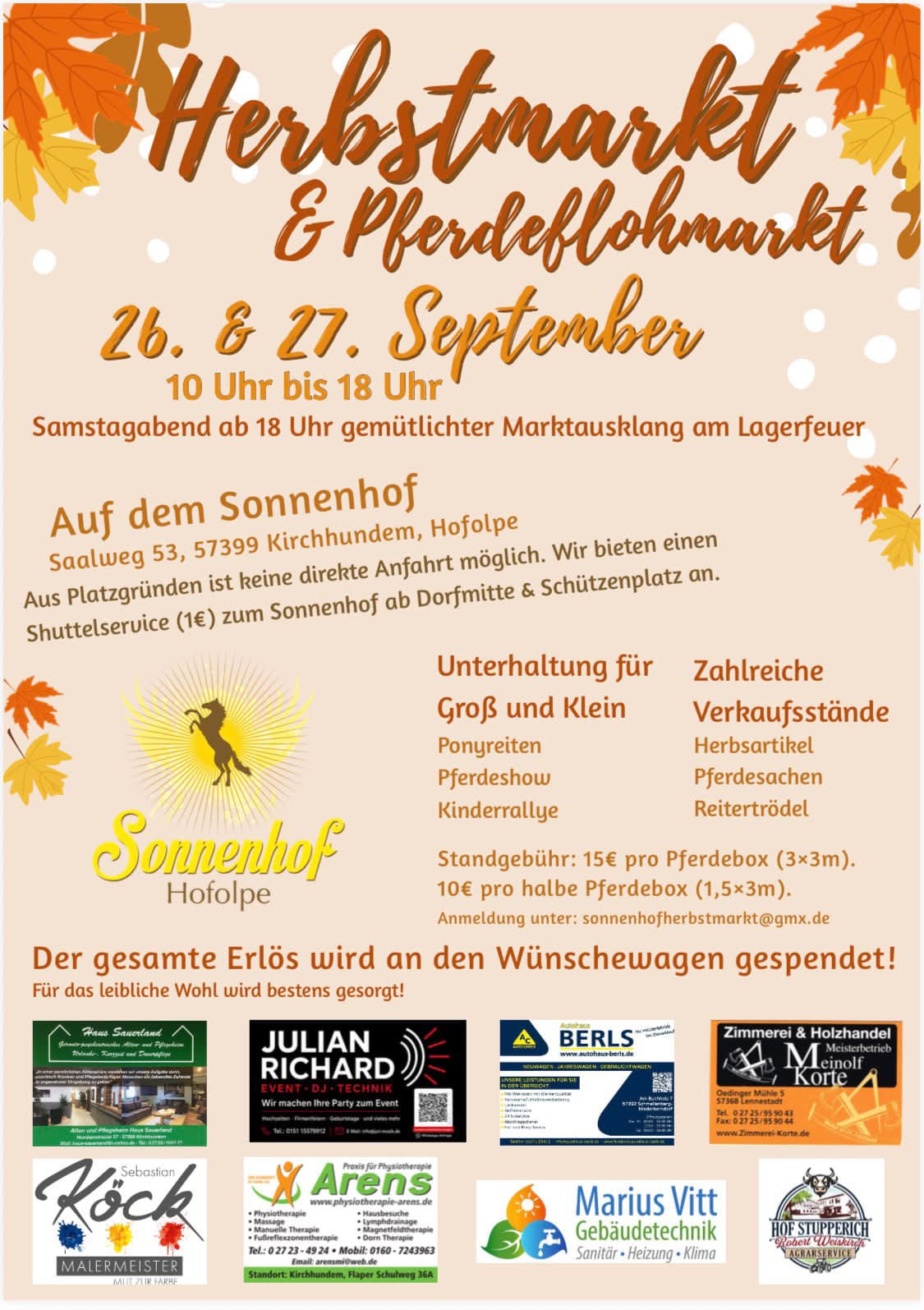 Herbstmarkt & Pferdeflohmarkt in Sonnenhof