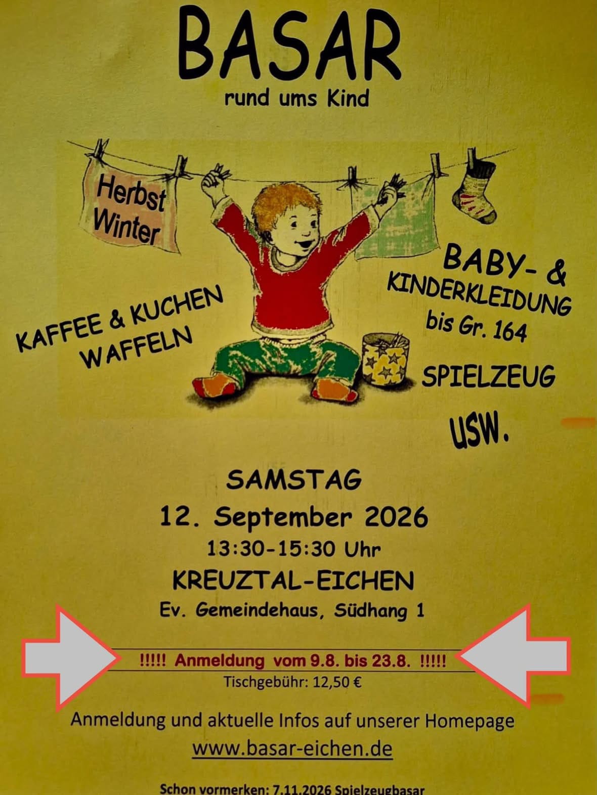 Basar rund ums Kind in Ev. Gemeindehaus