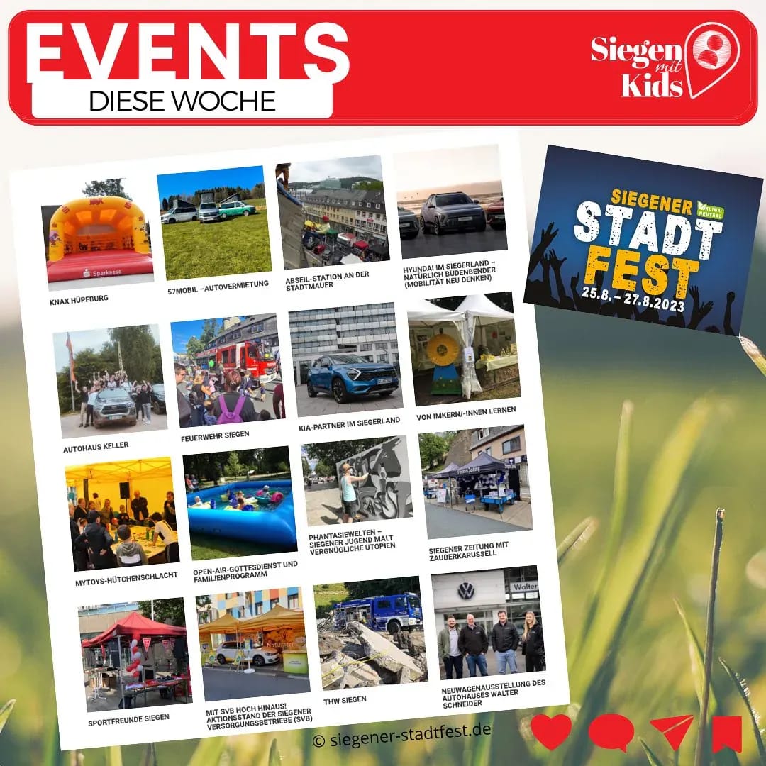 💫Das Highlight der Woche ist definitiv das Stadtfest in Siegen, mit vielen Aktionen für Familien, wir freuen uns riesig darauf! 🤩🥳❤️ Am Sonntag bin ich am Stand des @DRKKreisverband -es mit der Aktion “Dance for music”, wenn ihr uns seht, sagt Hola! - Instagram Bild 1