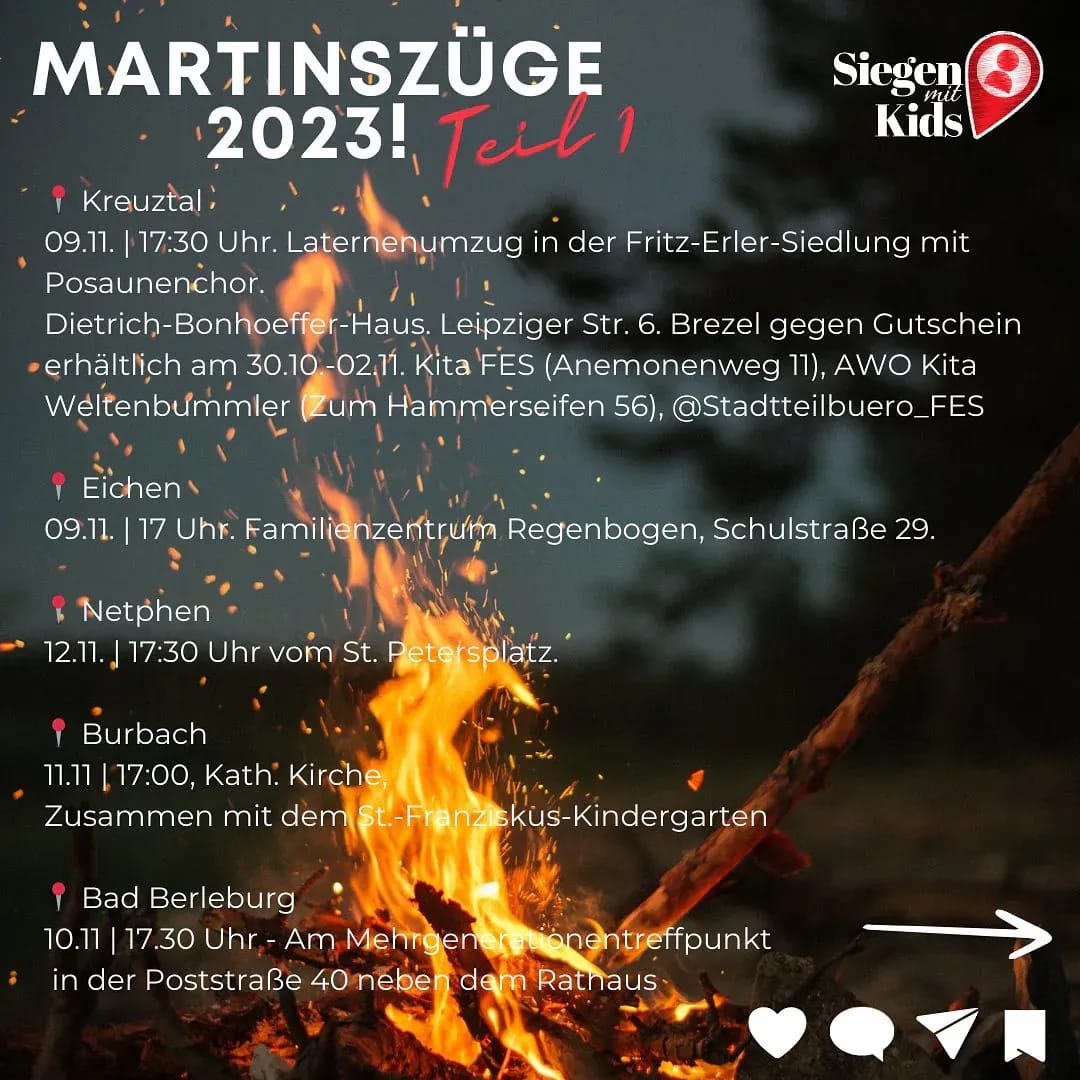 💫 Wir sammeln fleißig Tipps für Martinsumzüge & Martinsfeuer! - Instagram Bild 1
