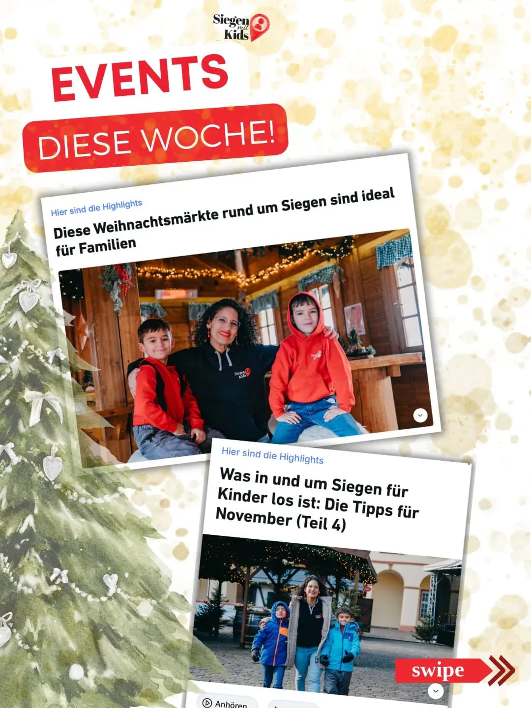🎉 Die Tipps der Woche sind da und ich habe euch alle familienfreundlichen Weihnachtsmärkte gesammelt, die ich finden konnte! 🤩 - Instagram Bild 1