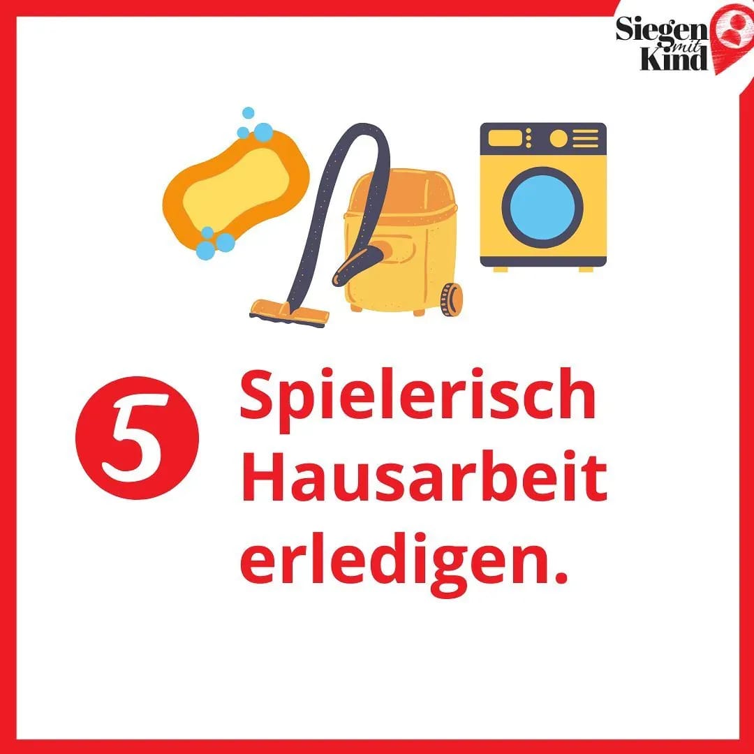 Den Tisch sauber machen, Geschirrspülmaschine einräumen, das Kinderzimmer aufräumen, Wäsche waschen, Staub saugen – Aufgaben wie diese fallen fast täglich an und sie sind oft sehr zeitaufwendig. ⠀ - Instagram Bild 1