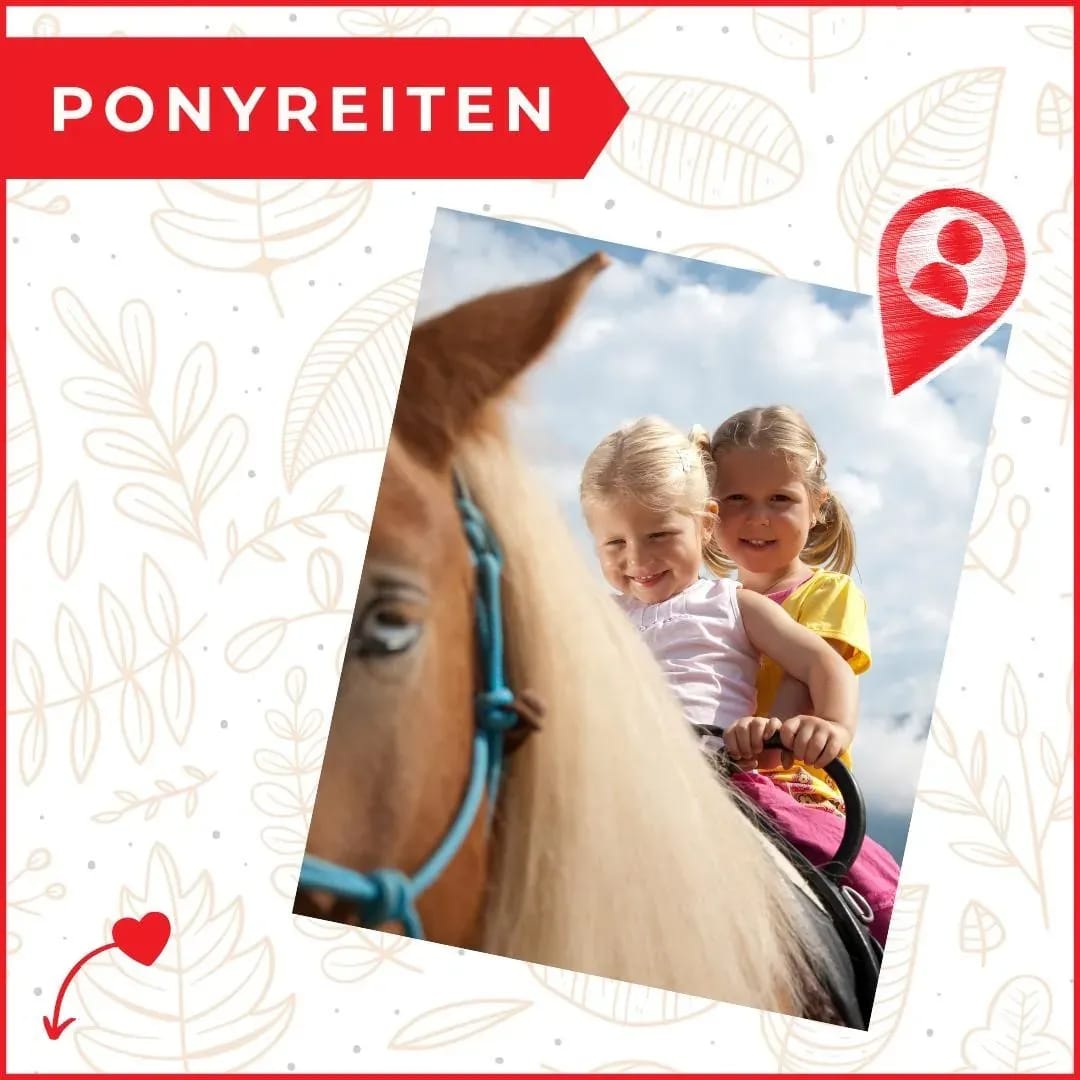 🤗 Hi! Wir wurden gefragt, wo man hier in der Nähe Ponys reiten und Geburtstag feiern kann? 🎉🐴 - Instagram Bild 1