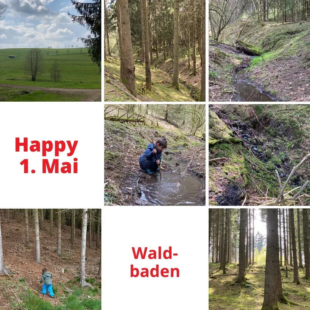 Waldbaden!! Tja, die Kids hätten gerne im Bach gebadet! 🤣😅 - Instagram Bild 1