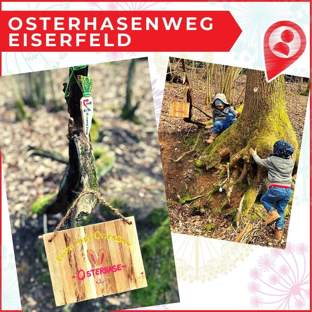 Heute waren wir in Eiserfeld unterwegs! Wir besuchten den Osterhasen Baum vom AWO Kindergarten Birkenweg. - Instagram Bild 1