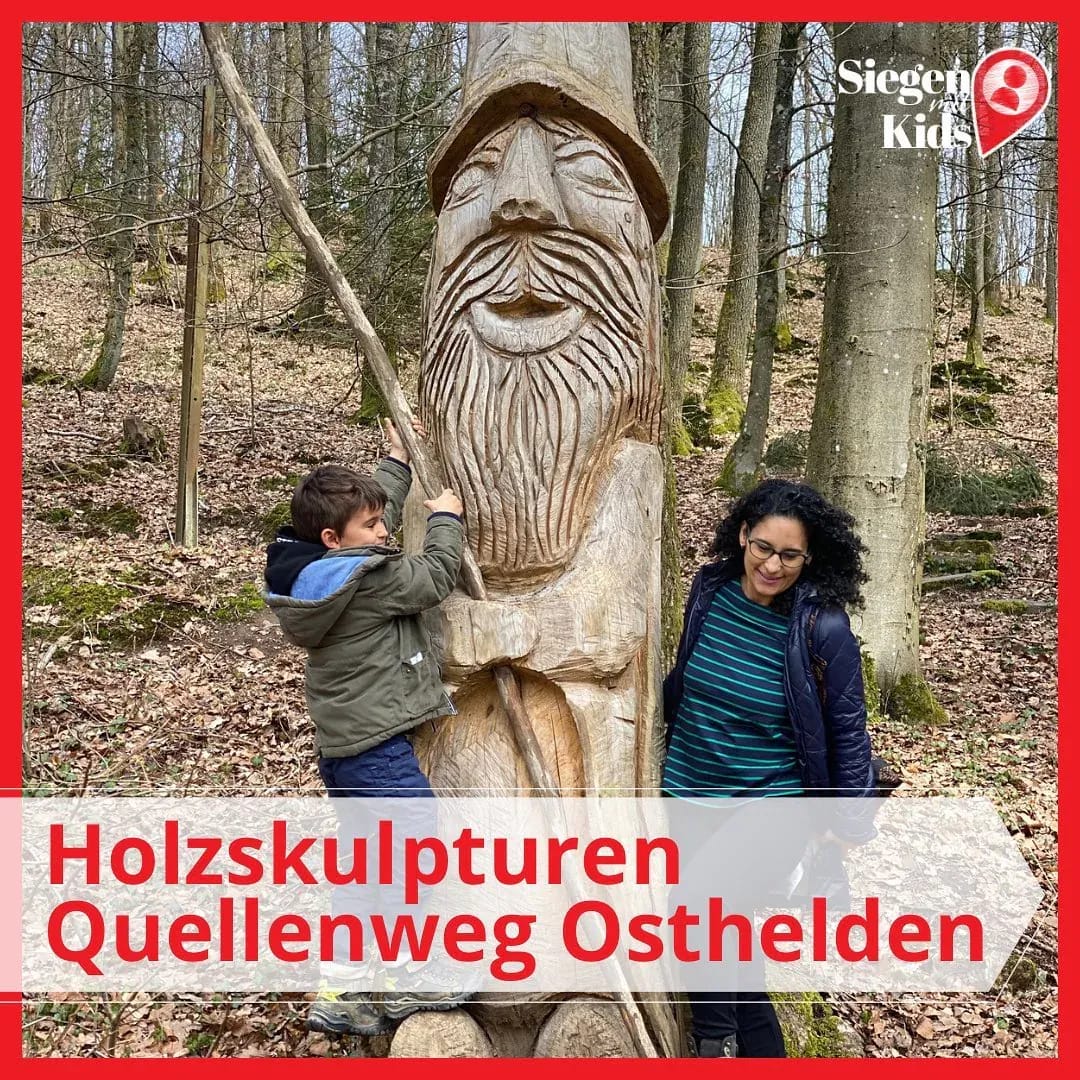 ☀️Heute sind wir ein Stück den Quellenweg entlang gelaufen und haben uns die Holzskulpturen angeschaut! 🤩 - Instagram Bild 1
