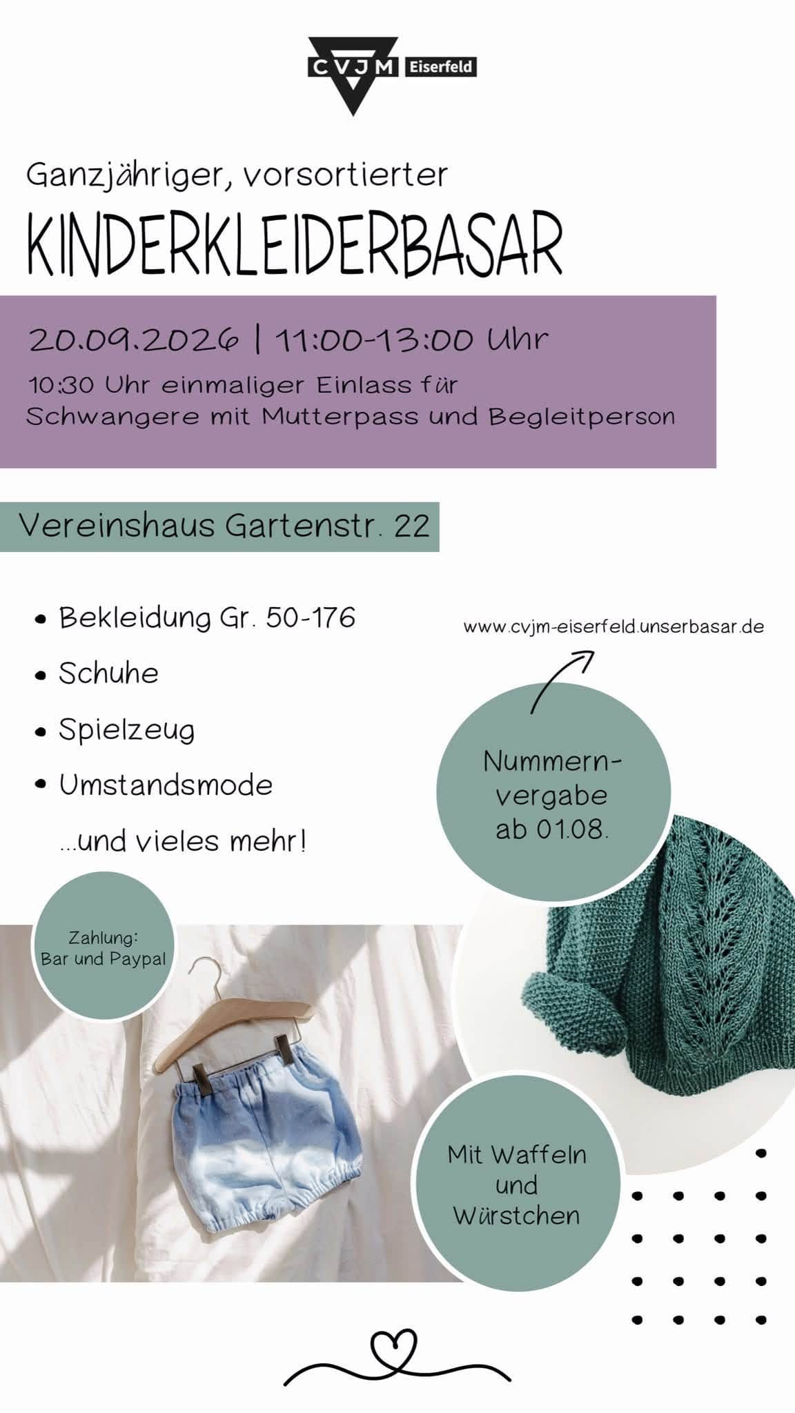 Kinderkleiderbasar in Vereinshaus
