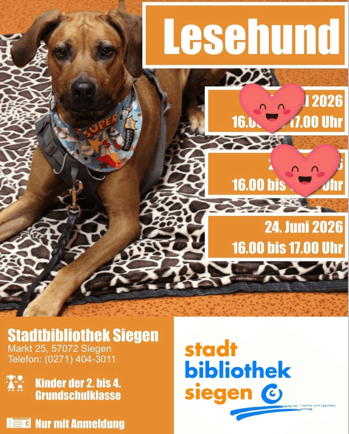 Lesehund in Stadtbibliothek Siegen