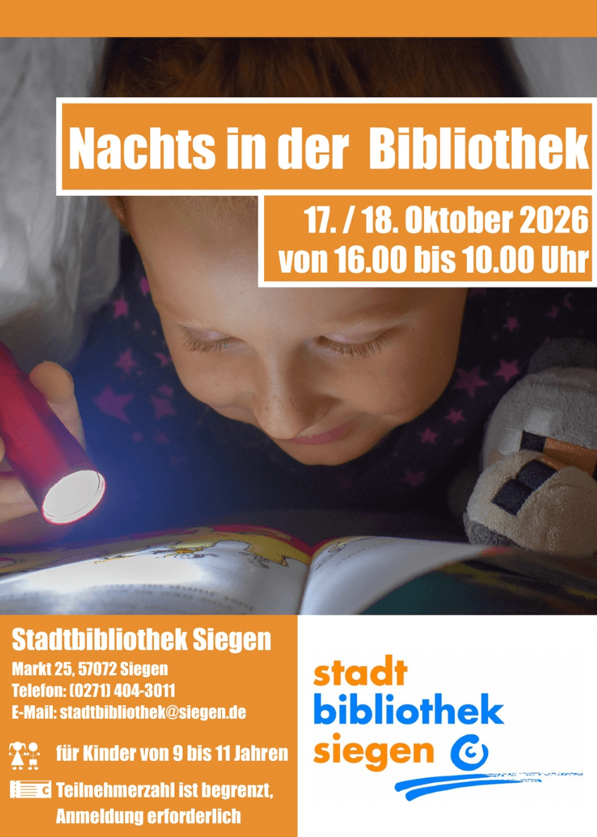 Nachts in der Bibliothek in Stadtbibliothek Siegen