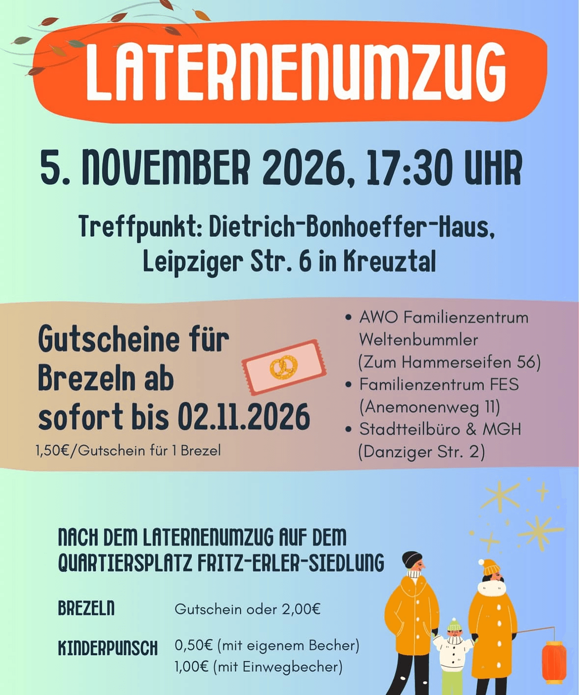 Laternenumzug in Dietrich-Bonhoeffer-Haus