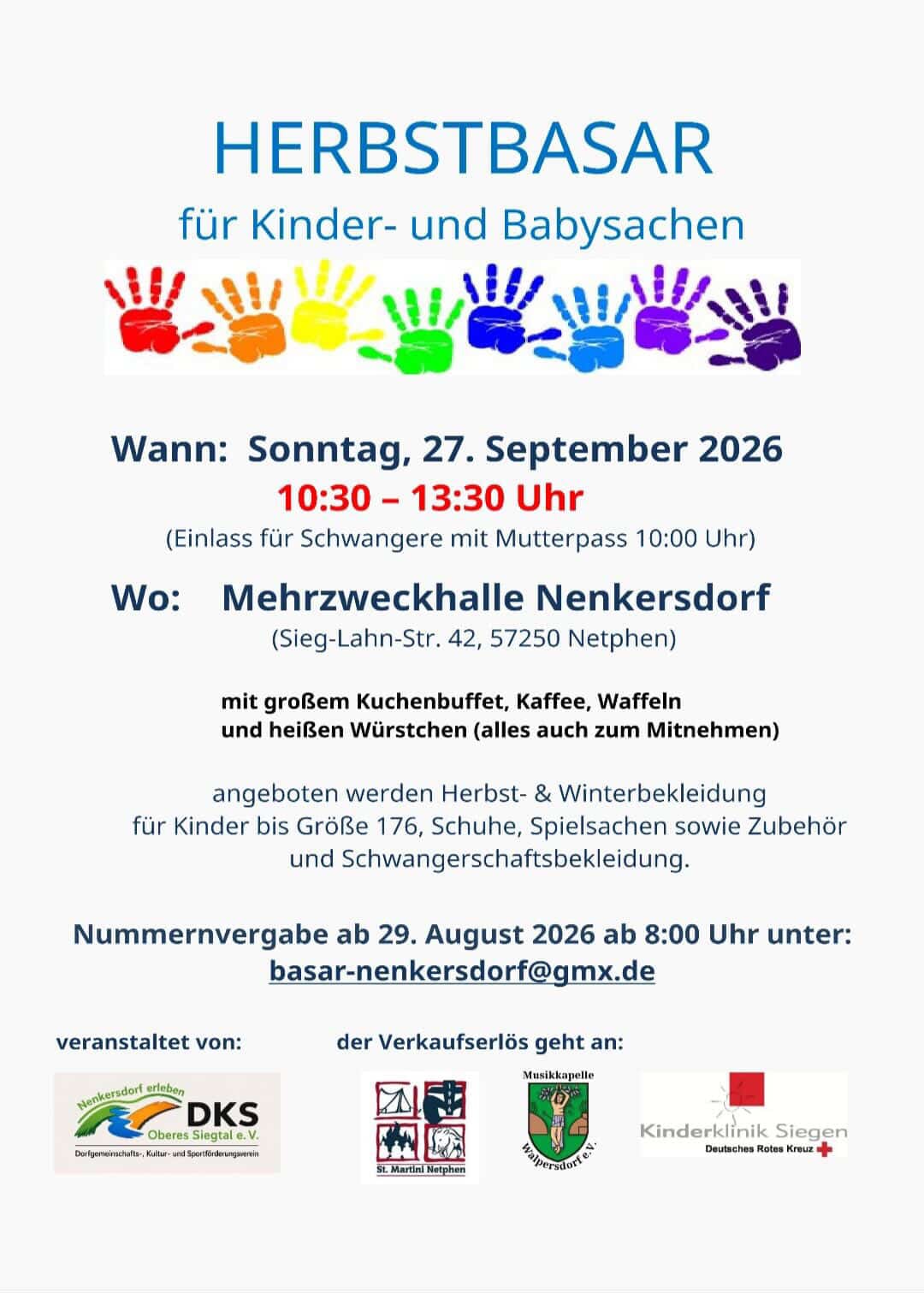 Herbstbasar für Kinder- und Babysachen in Mehrzweckhalle Nenkersdorf