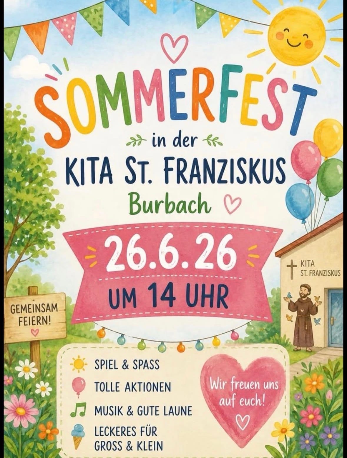 Sommerfest in der KITA St. Franziskus in Caritas Kita Franziskus Burbach