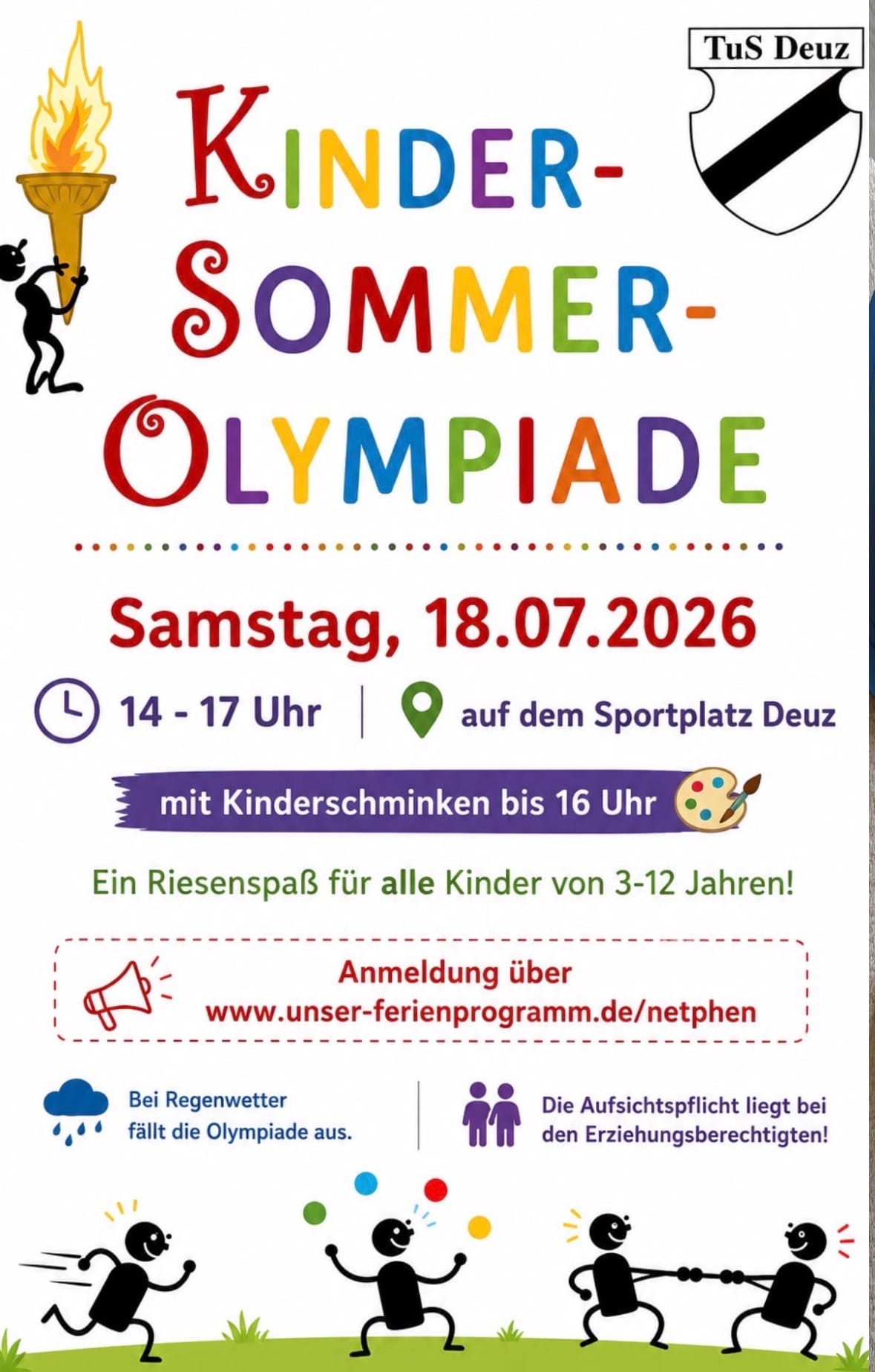 Kinder-Sommer-Olympiade in Deuz in Sportplatz Deuz