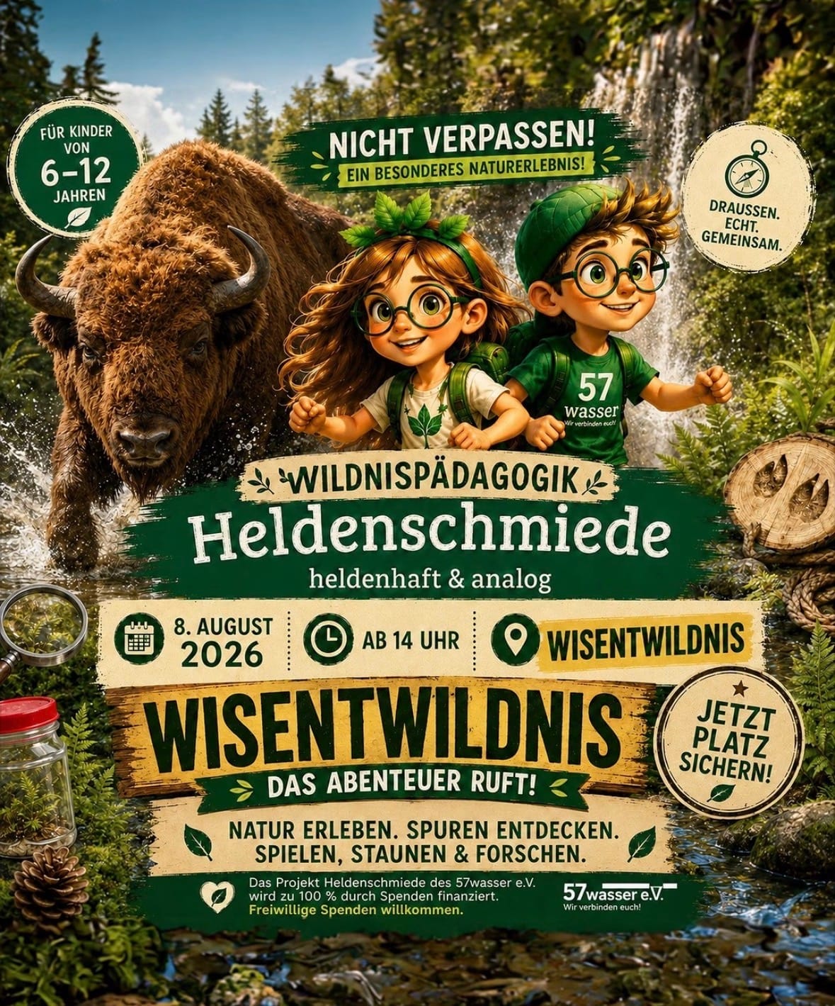 WILDNISPÄDAGOGIK Heldenschmiede in Wisent Wildnis