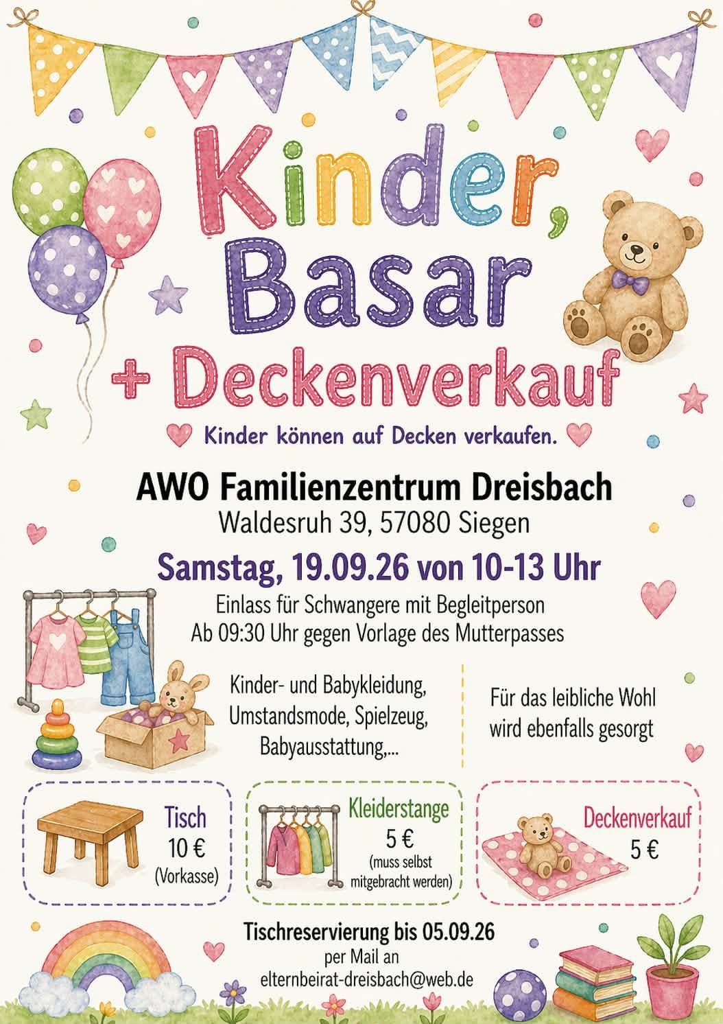 Kinder Basar in AWO Familienzentrum Dreisbach