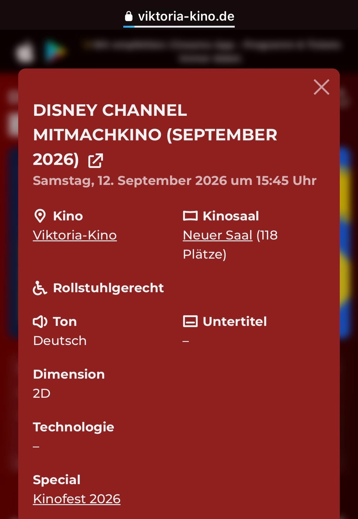 Disney Channel Mitmachkino (September 2026) in Viktoria-Kino