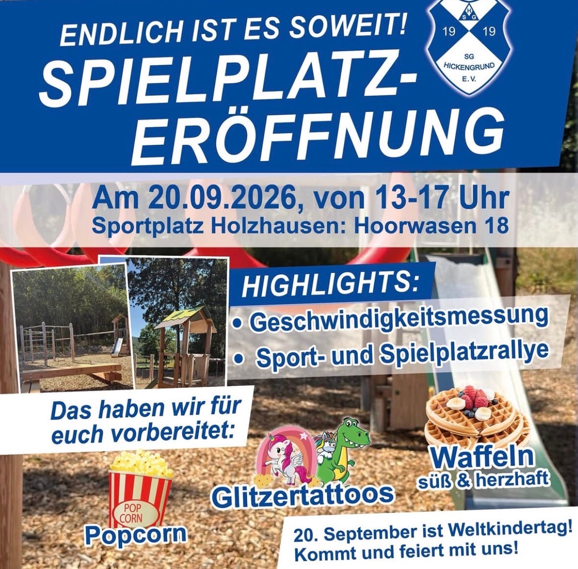 Spielplatz-Eröffnung in Sportplatz Holzhausen