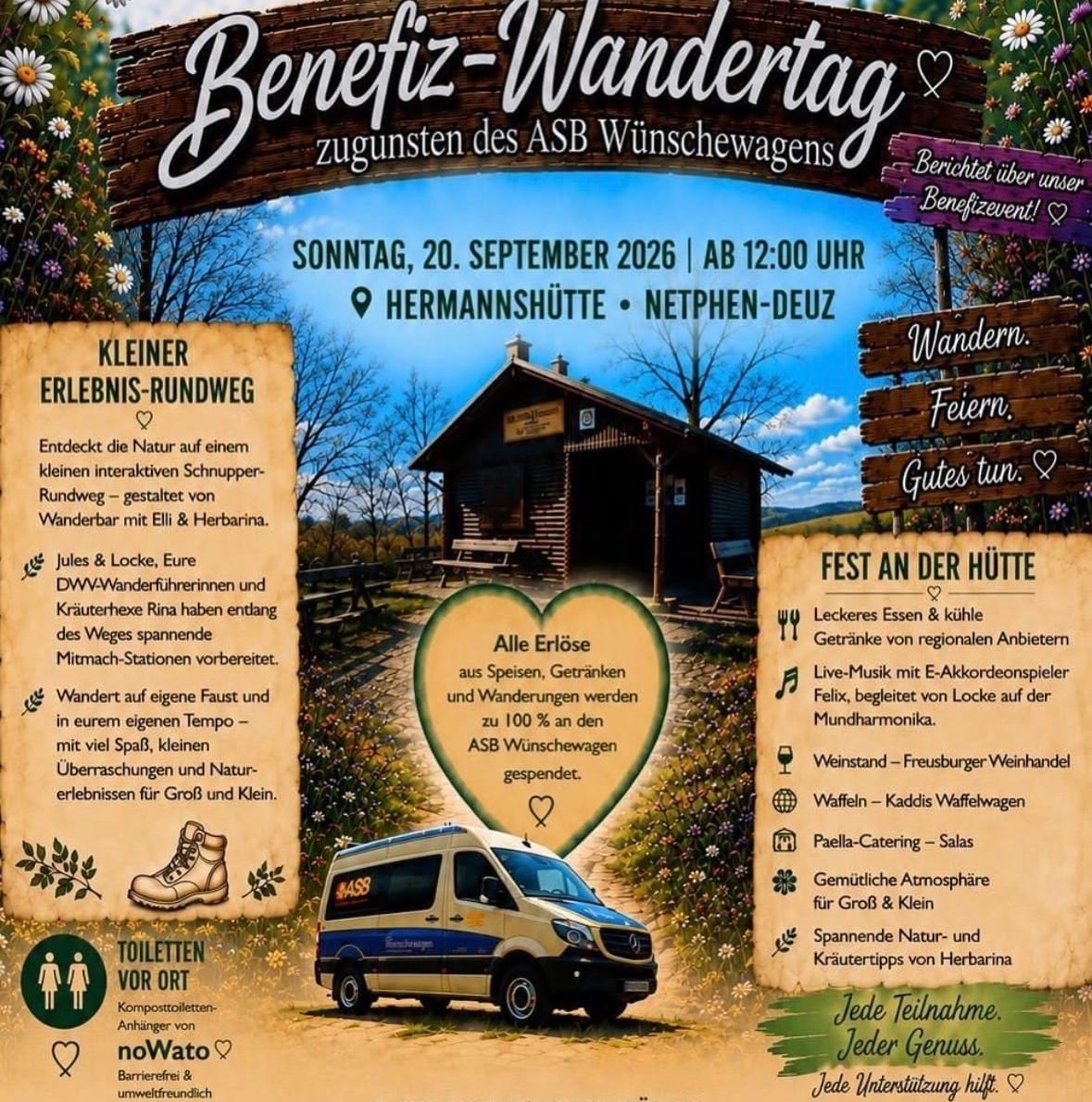 Benefiz-Wandertag in HermannsHütte