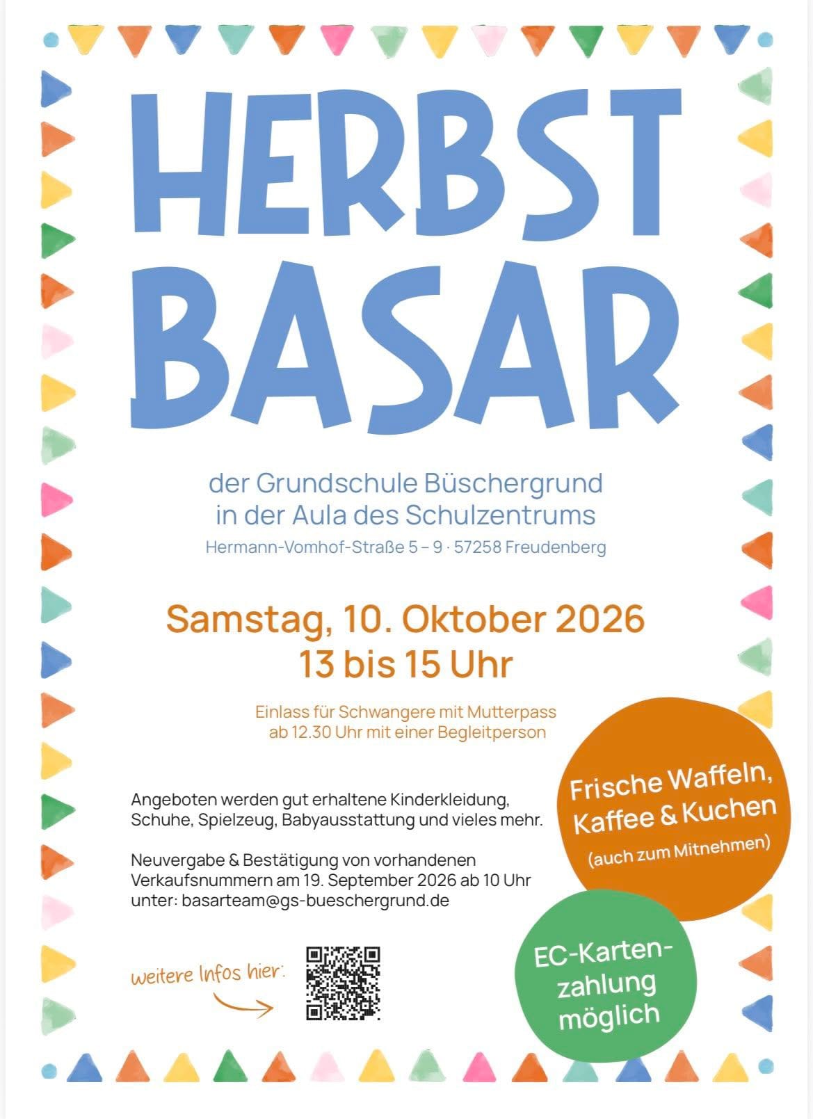 Herbst Basar in Grundschule Büschergrund - Aula des Schulzentrums