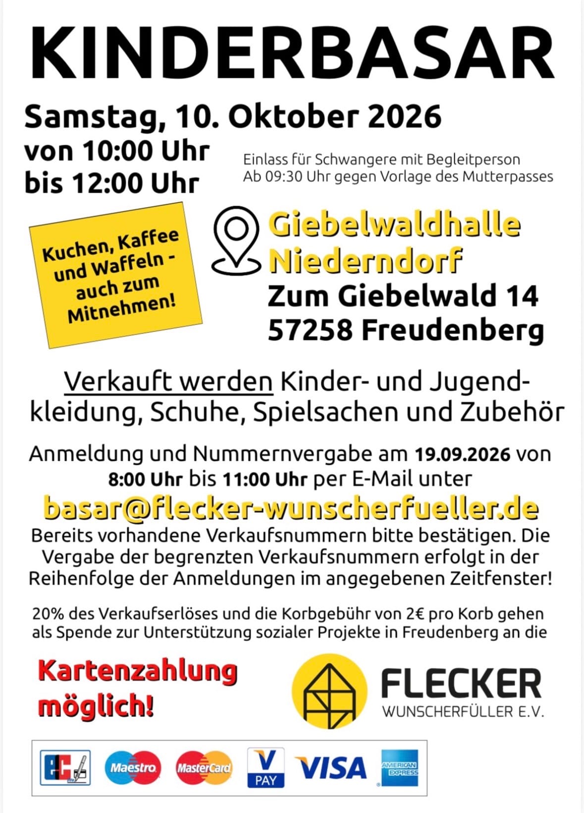 Kinderbasar Giebelwaldhalle Niederndorf in Giebelwaldhalle