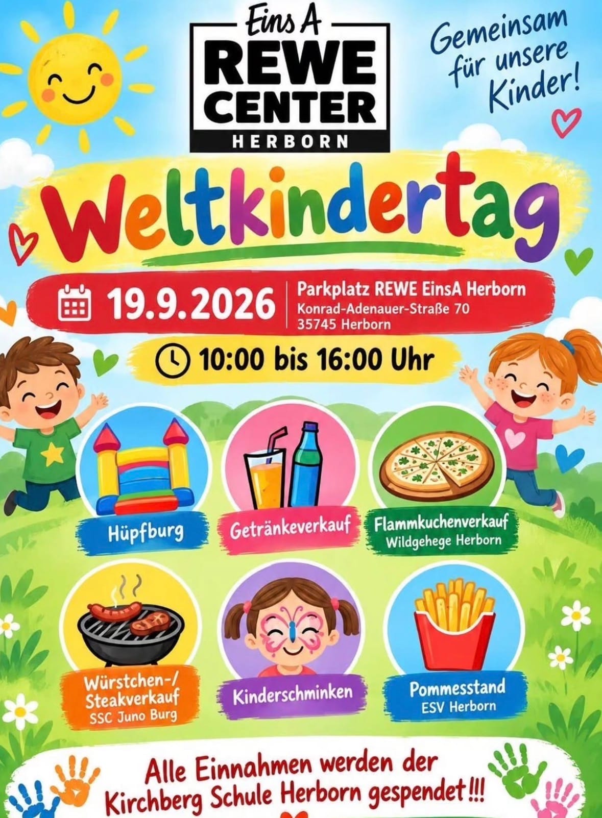 Weltkindertag in Herborn in Parkplatz REWE EinsA Herborn