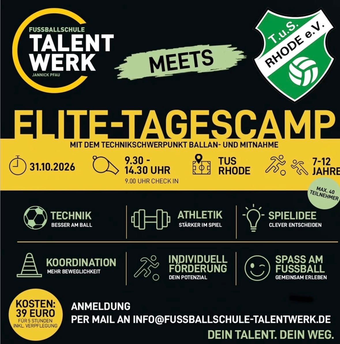 Elite-Tagescamp in TuS Rhode e.V.
