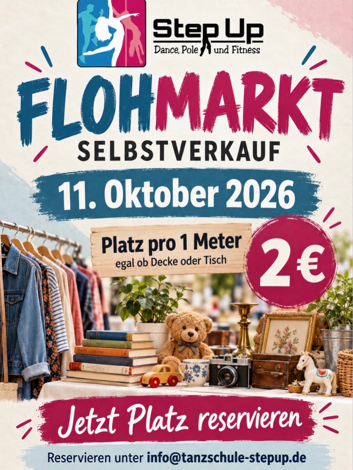 Flohmarkt Selbstverkauf Tanzschule Step Up in Tanzschule Step Up