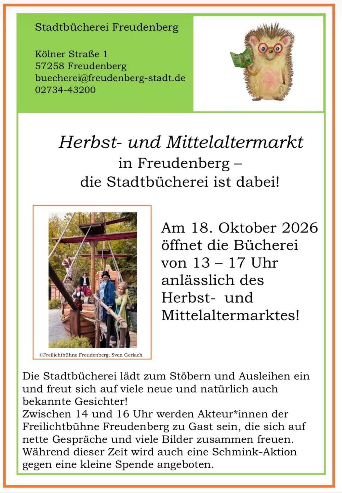 Herbst- und Mittelaltermarkt in Freudenberg in Stadtbücherei Freudenberg