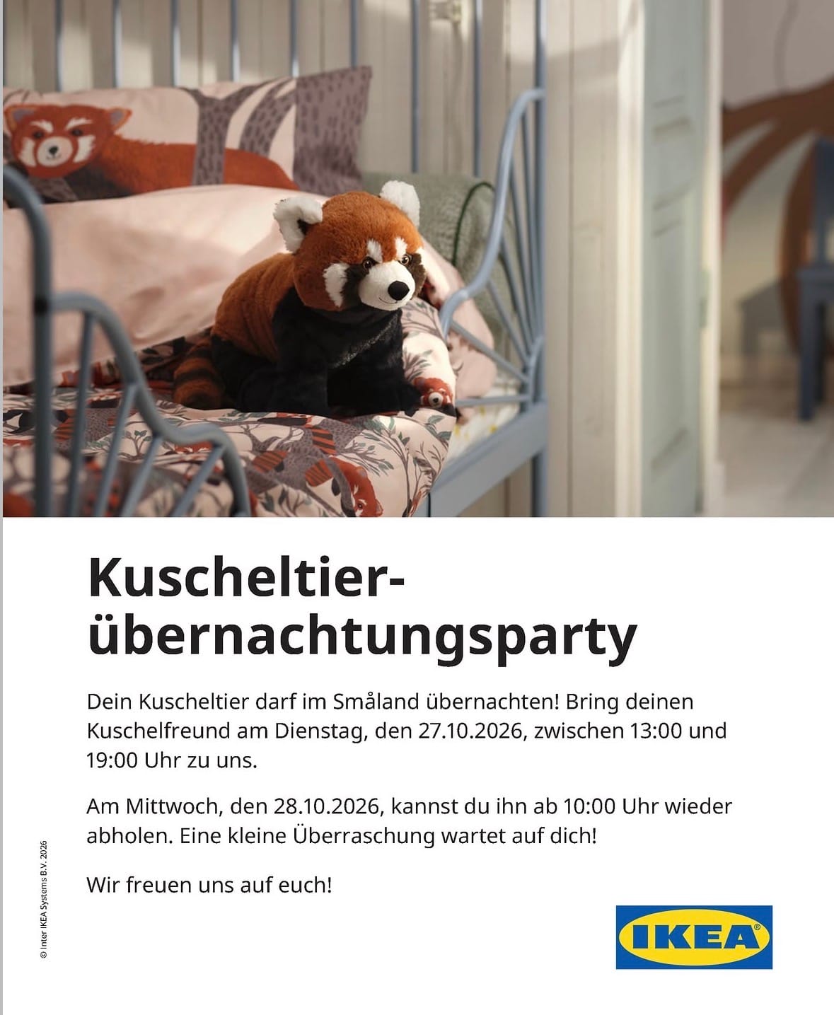 Kuscheltier-Übernachtungsparty in Småland, IKEA Siegen