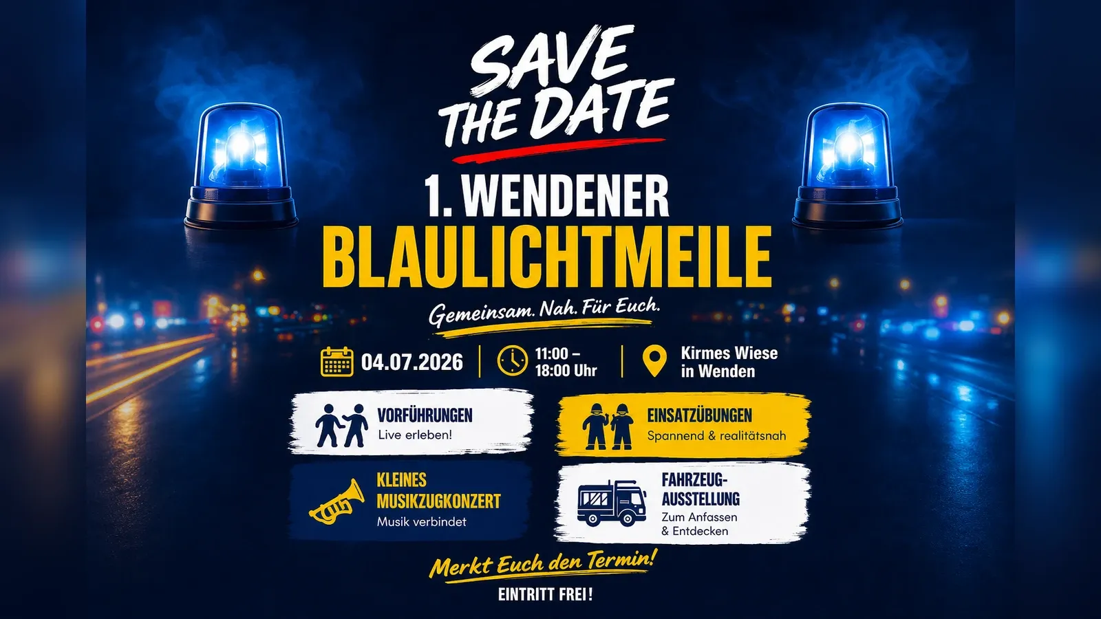 Hero-Bild für 1. Wendener Blaulichtmeile