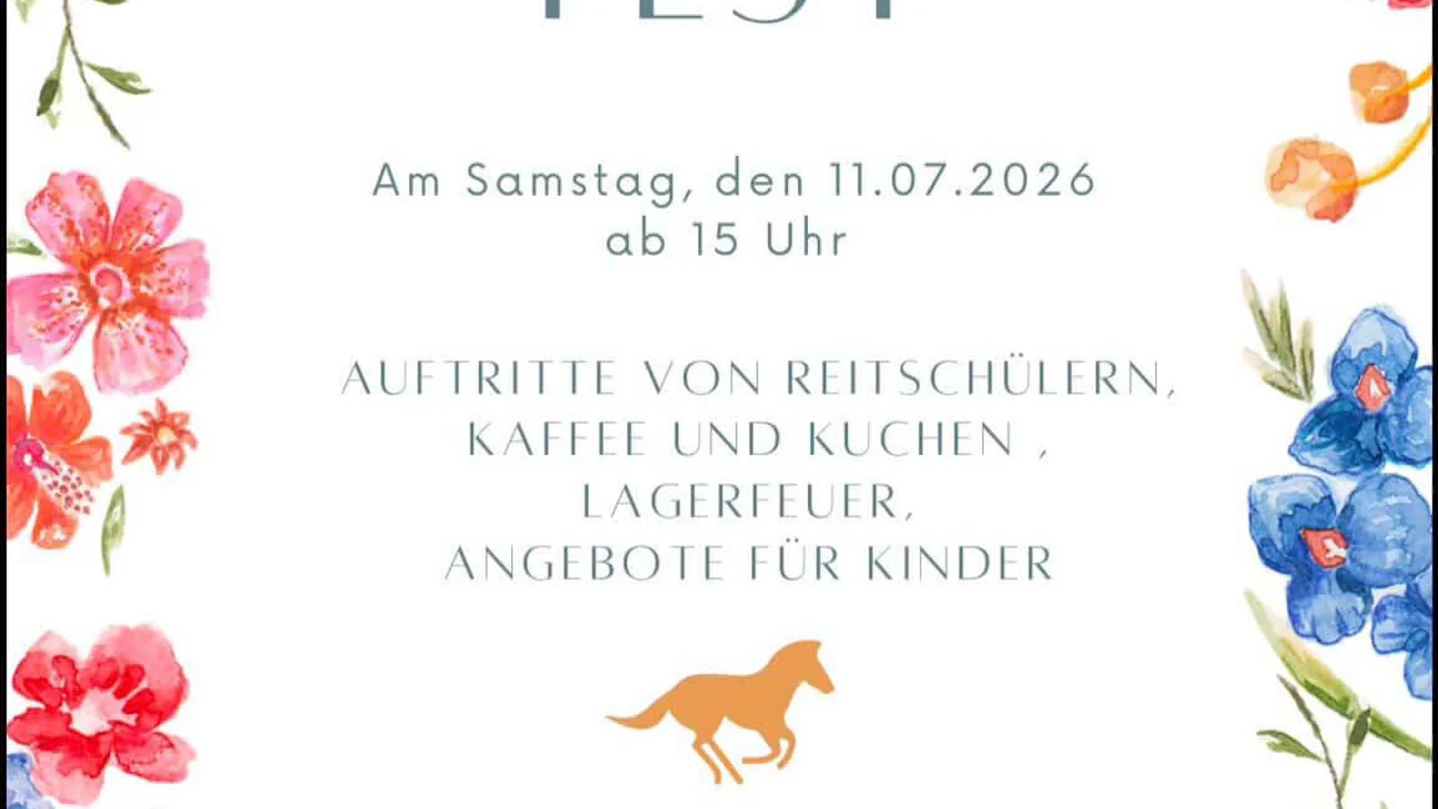 Sommerfest in Clemens Julia - Pferdetraining
